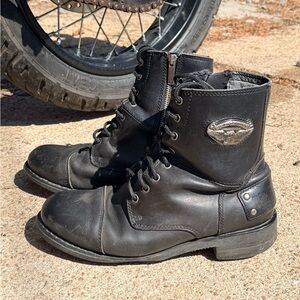 Black Leather Men's Harley Davidson riding boots